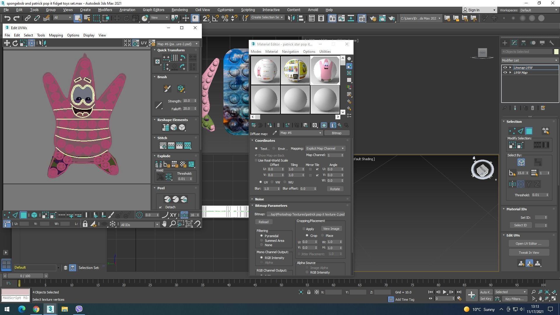 Spongebob and Patrick Pop It Fidget Toys Set 3D model_27