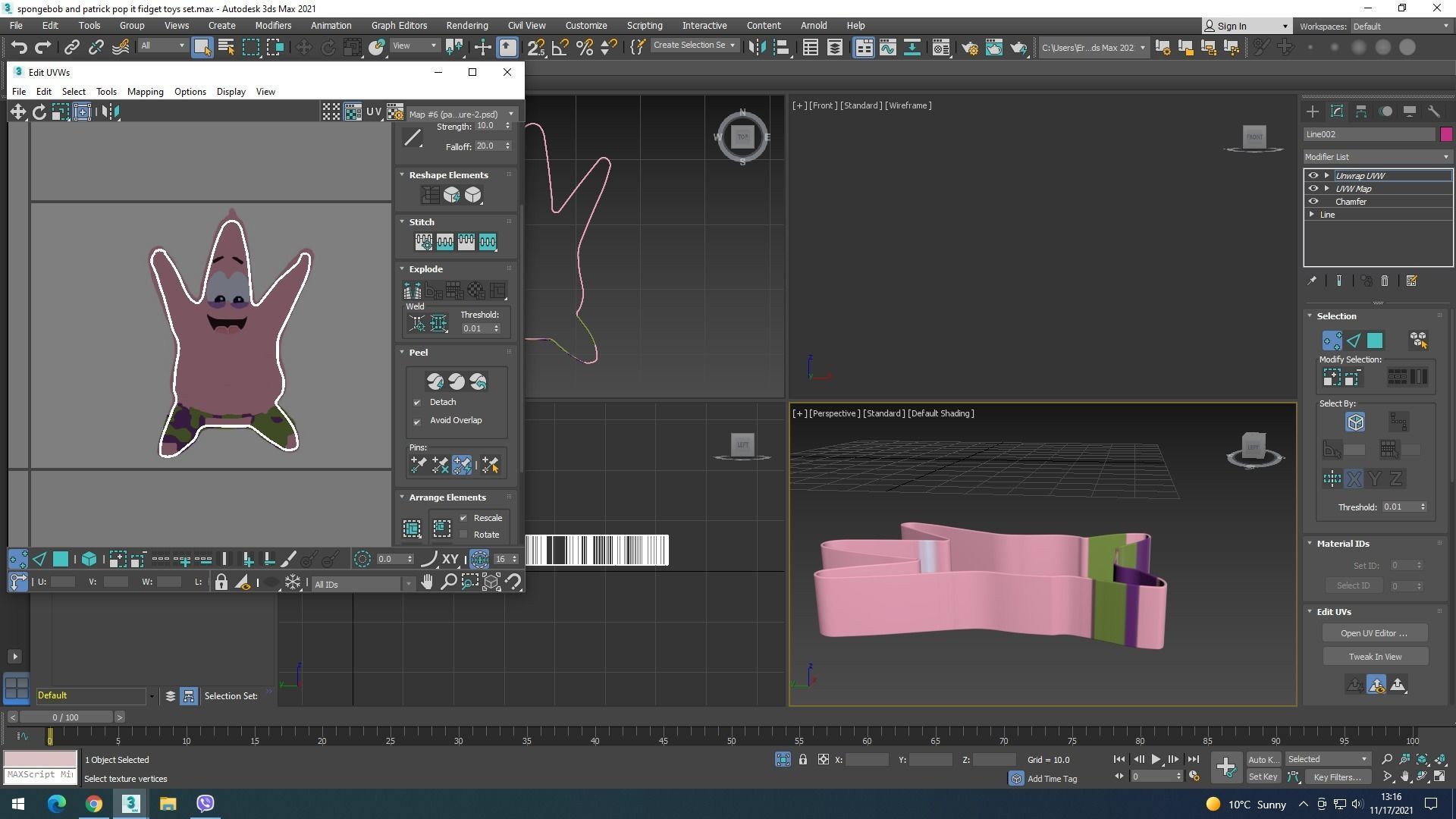 Spongebob and Patrick Pop It Fidget Toys Set 3D model_28