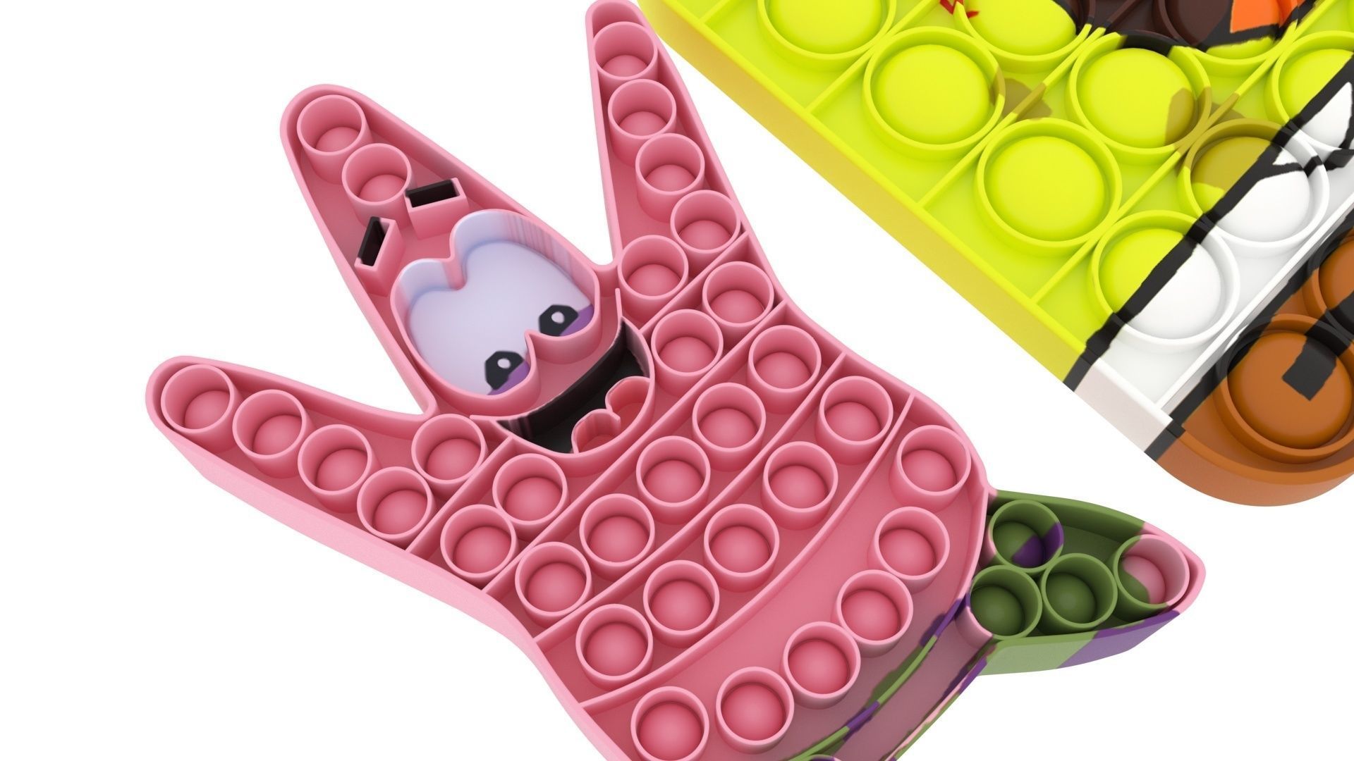 Spongebob and Patrick Pop It Fidget Toys Set 3D model_4