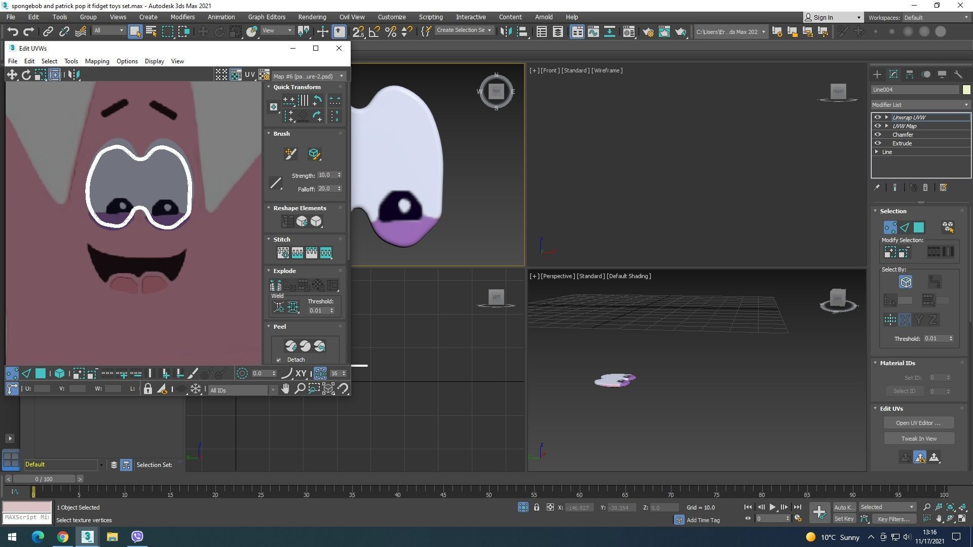 Spongebob and Patrick Pop It Fidget Toys Set 3D model_29
