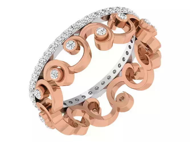 Women band ring 3dm stl render detail