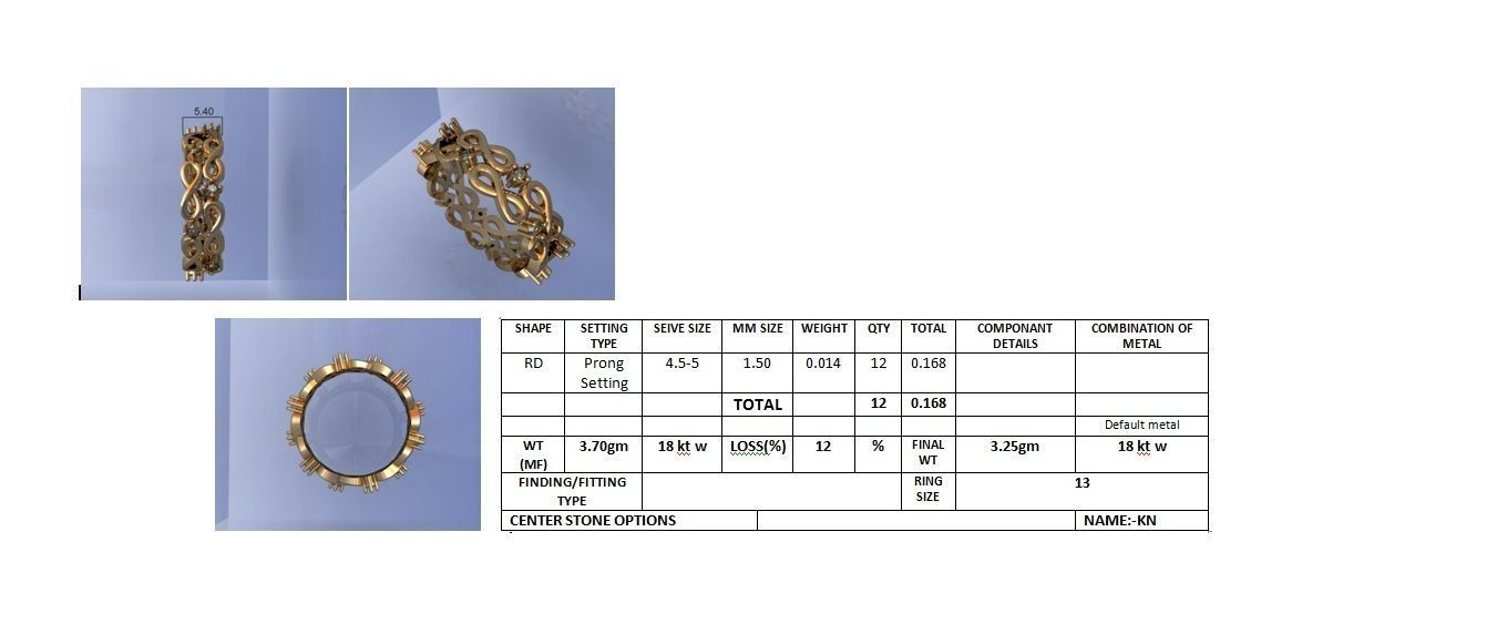 Women band ring 3dm stl render detail 3D print model_1