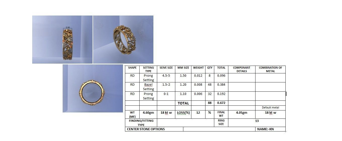 Women band ring 3dm stl render detail 3D print model_1