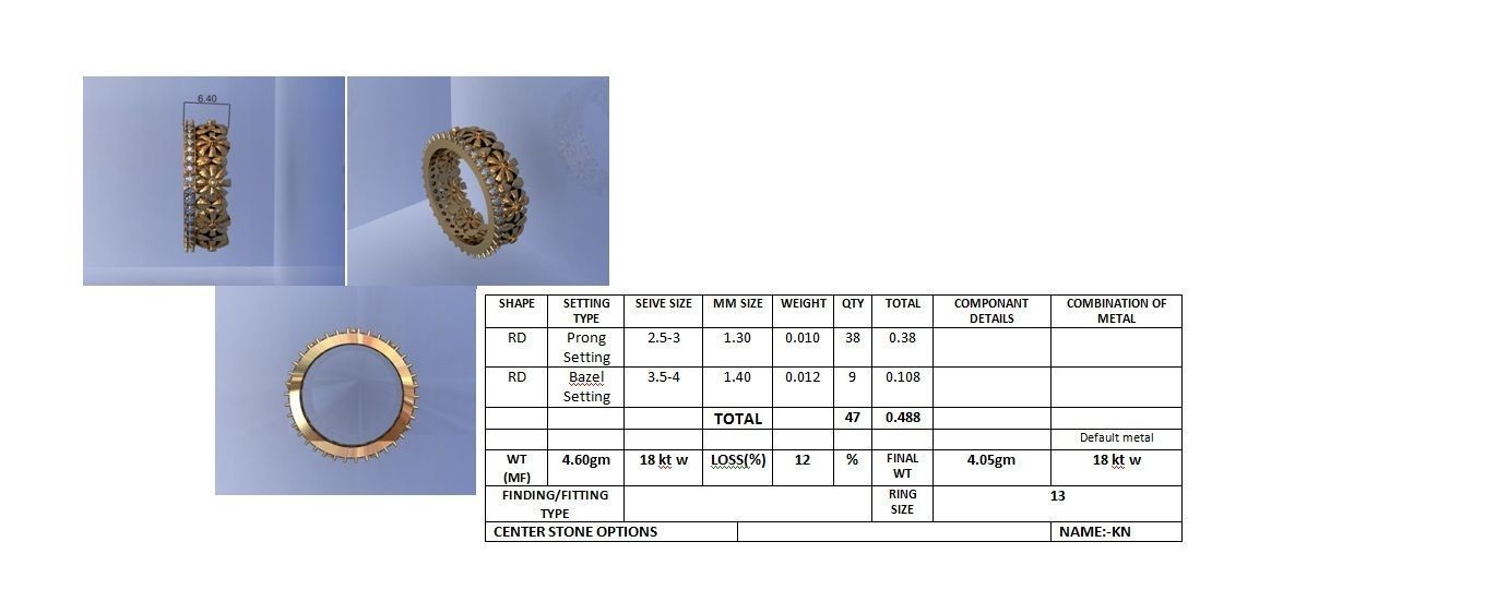 Women band ring 3dm stl render detail 3D print model_1