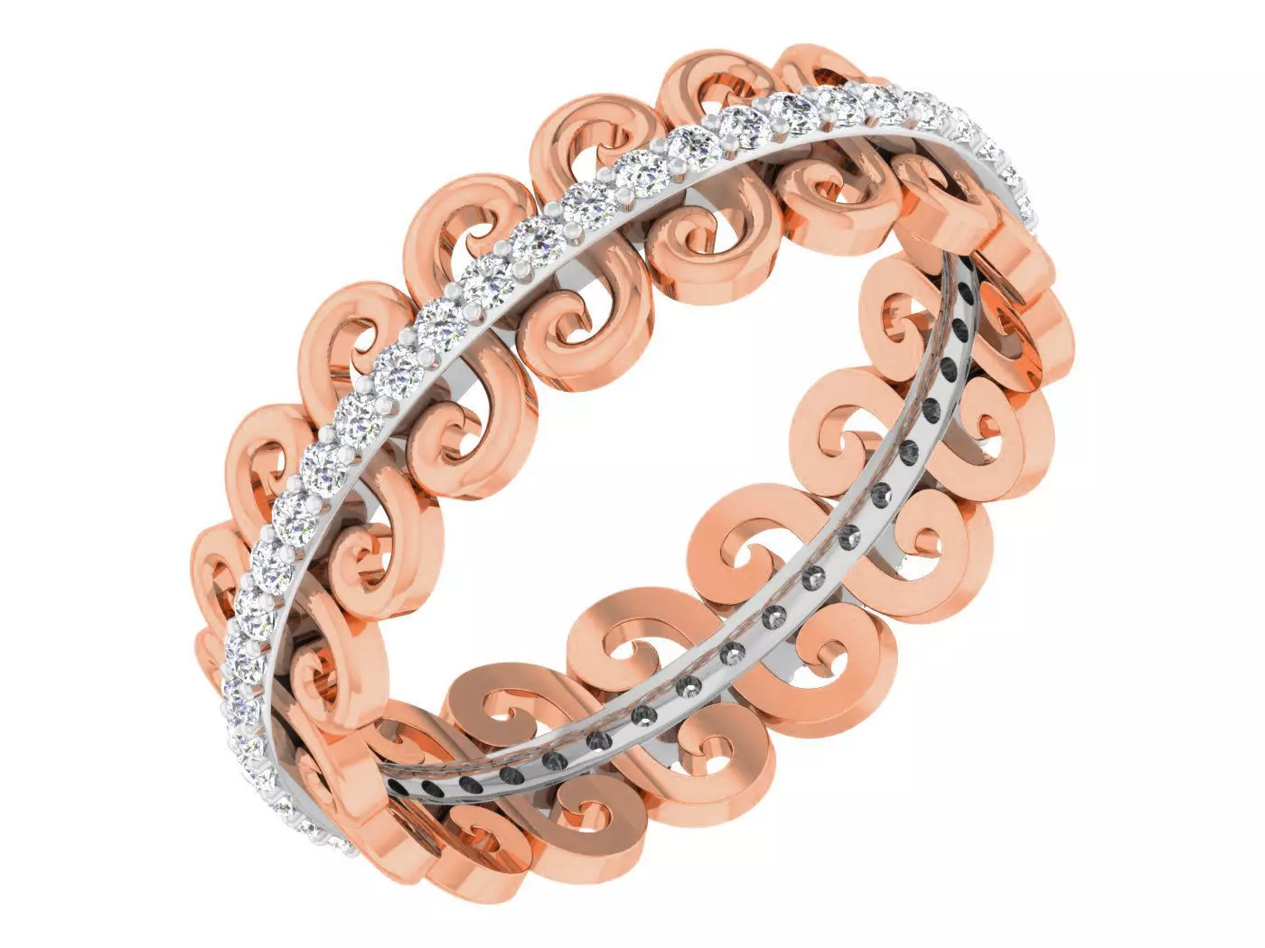 Women band ring 3dm stl render detail 3D print model_0