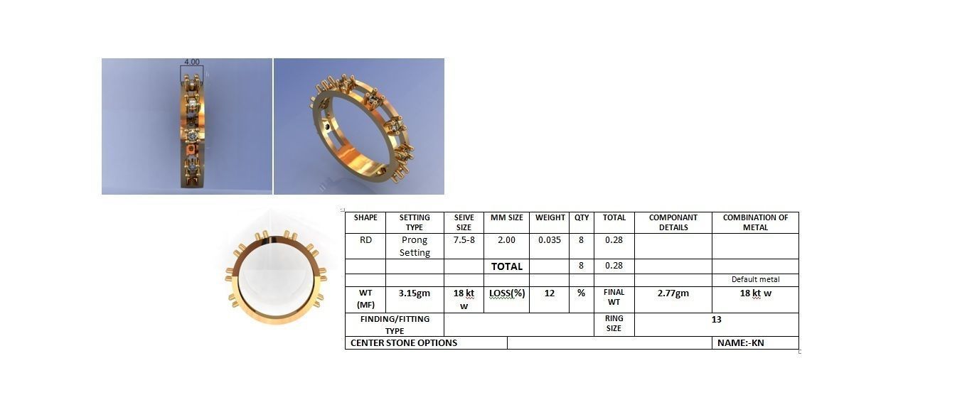 Women band ring 3dm stl render detail 3D print model_4