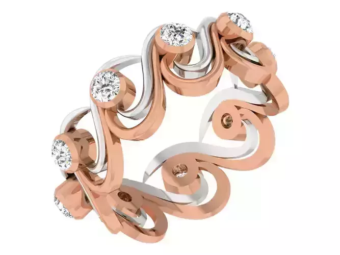 Women band ring 3dm stl render detail