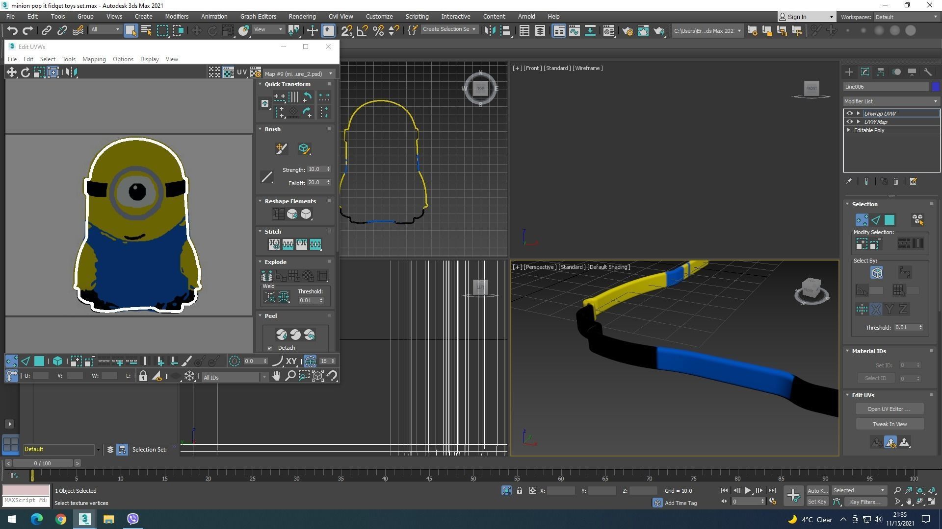Minion Pop It Fidget Toys Set 3D model_27