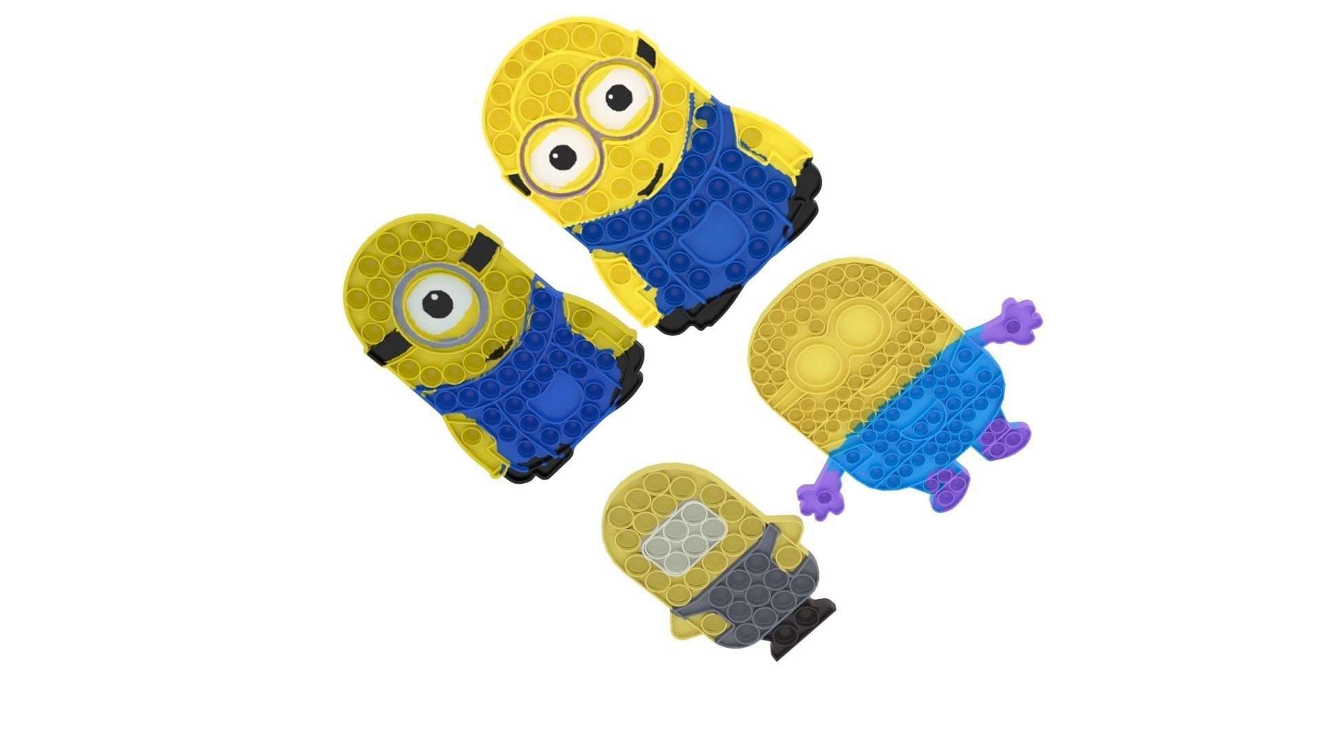 Minion Pop It Fidget Toys Set 3D model_7