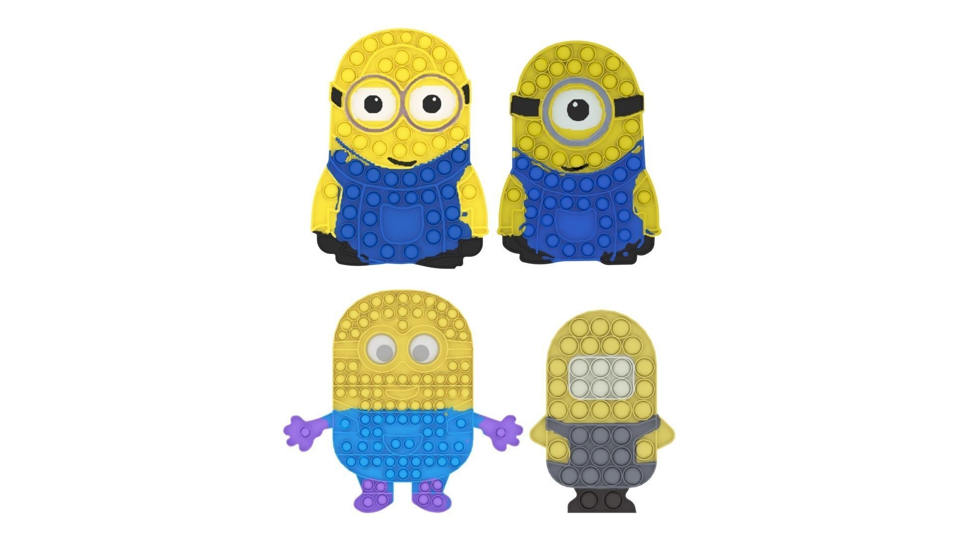 Minion Pop It Fidget Toys Set 3D model_8