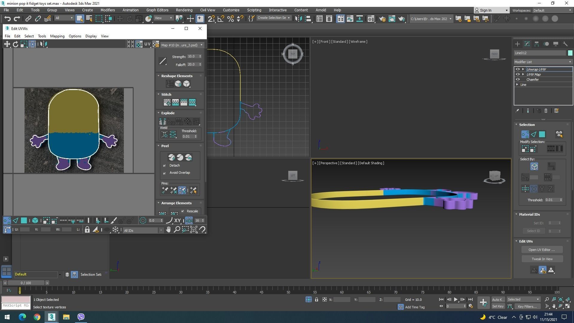 Minion Pop It Fidget Toys Set 3D model_24