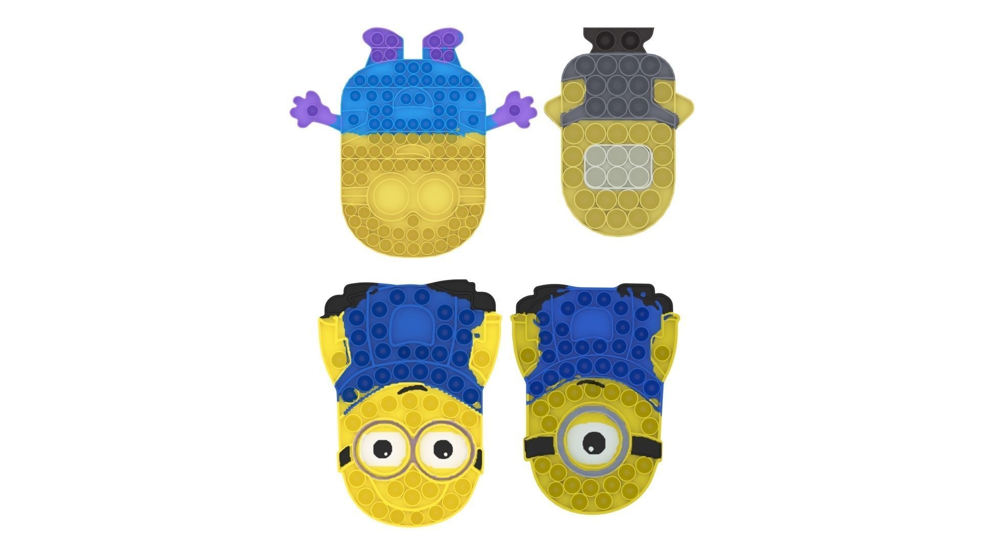 Minion Pop It Fidget Toys Set 3D model_9