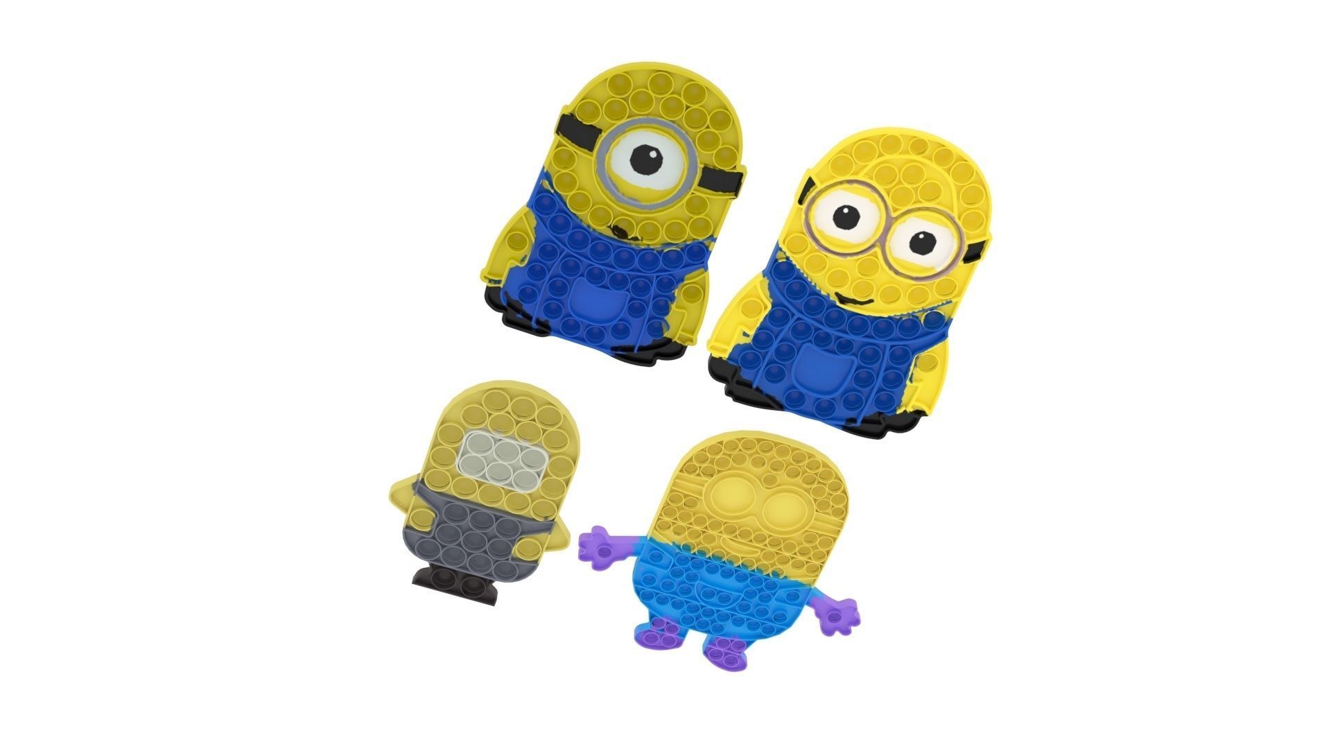Minion Pop It Fidget Toys Set 3D model_6