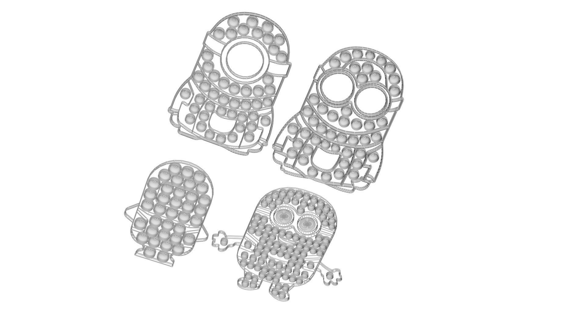 Minion Pop It Fidget Toys Set 3D model_15