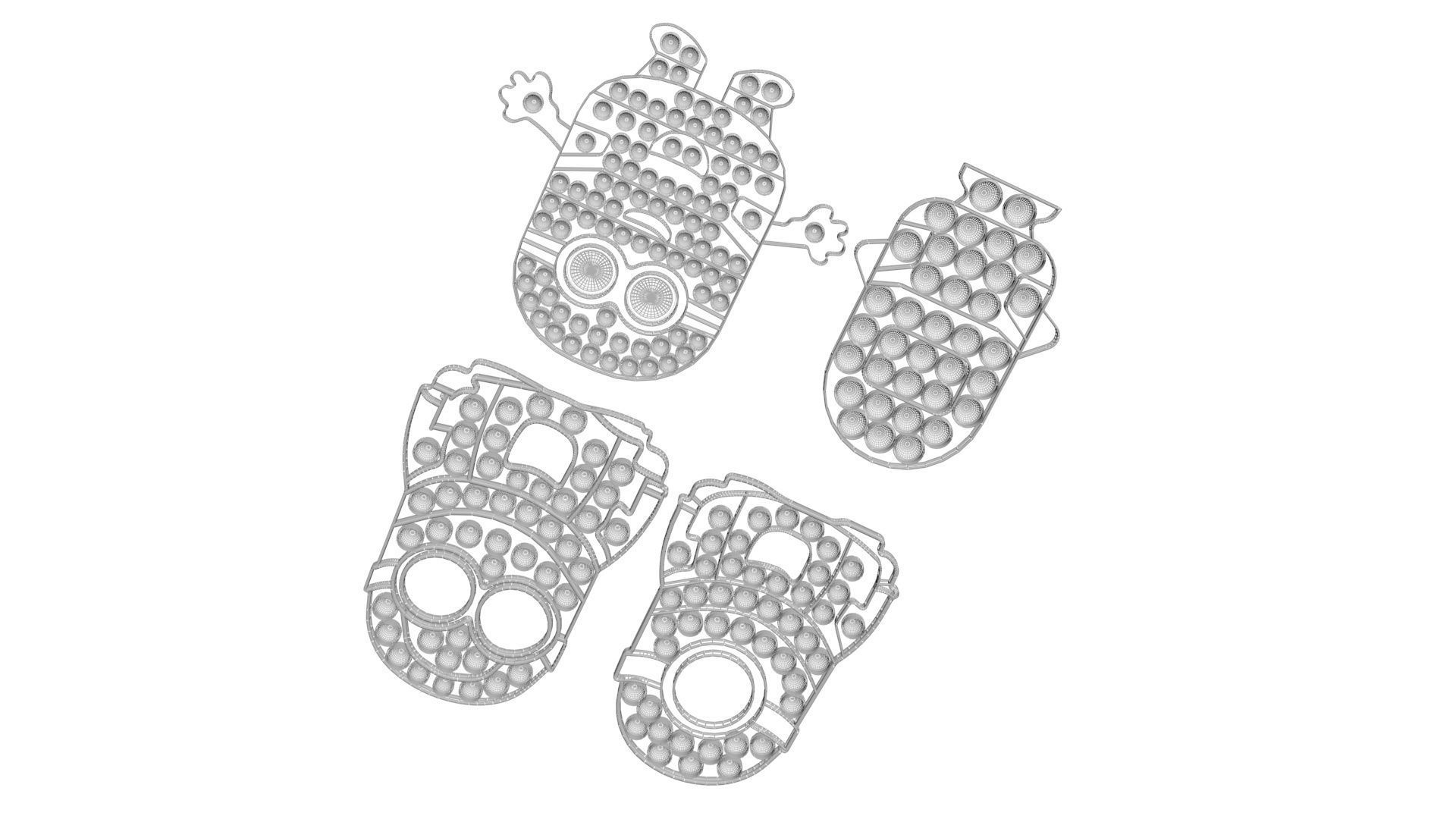 Minion Pop It Fidget Toys Set 3D model_13