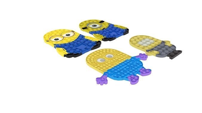 Minion Pop It Fidget Toys Set 3D model