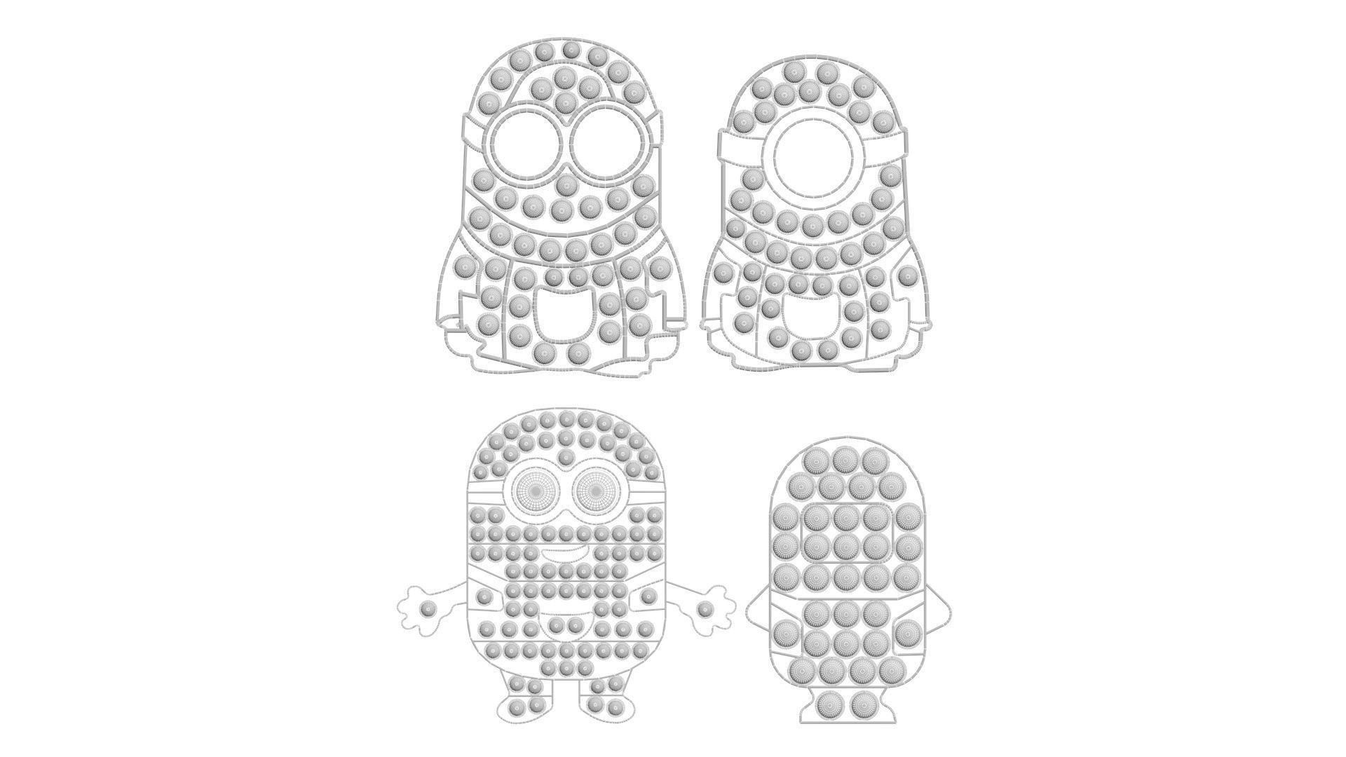 Minion Pop It Fidget Toys Set 3D model_17
