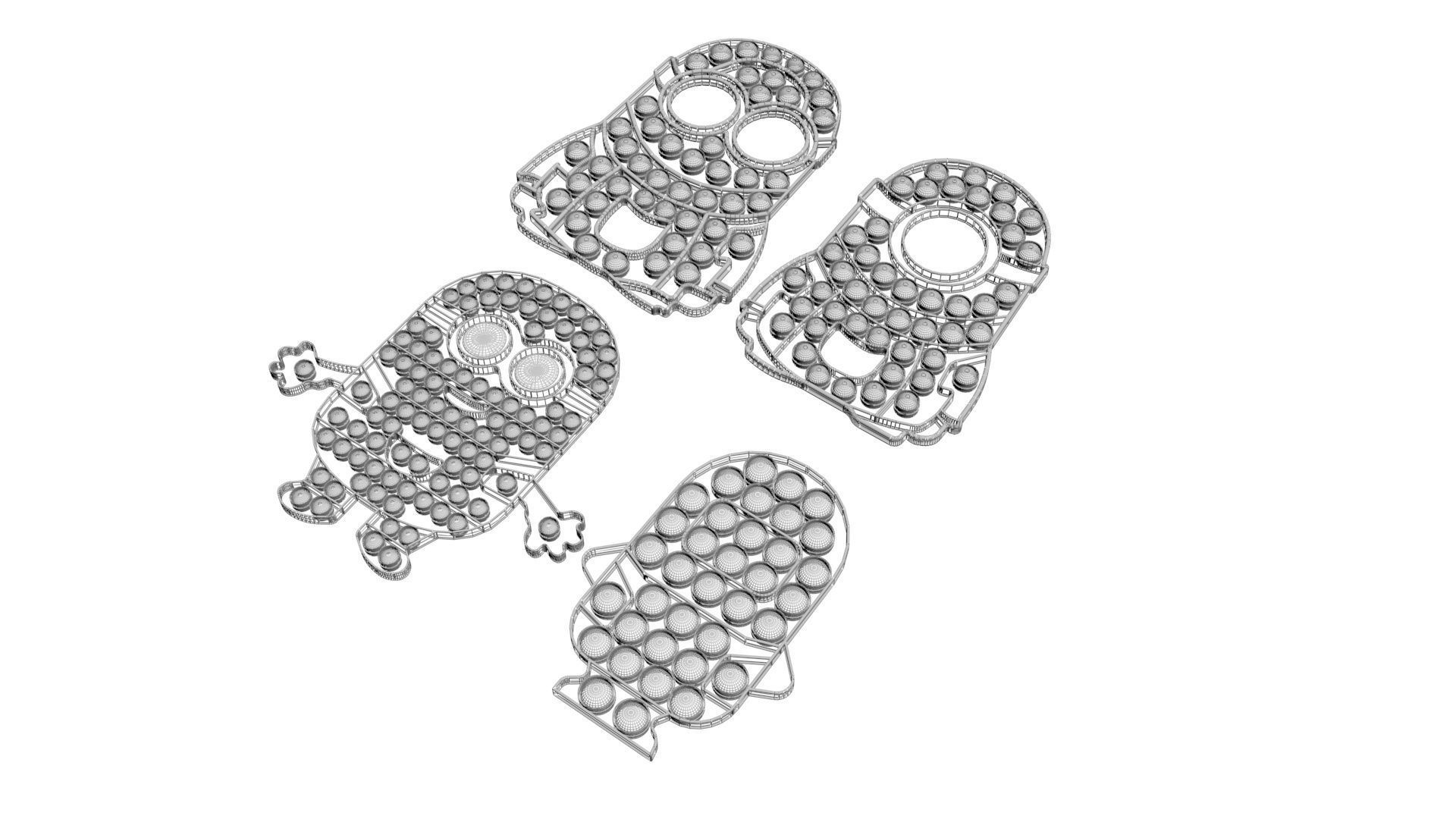 Minion Pop It Fidget Toys Set 3D model_11