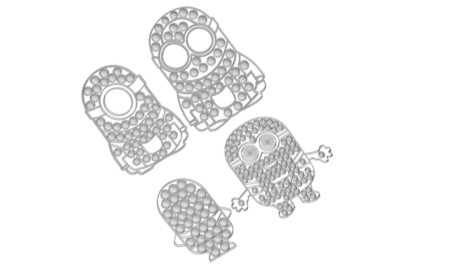 Minion Pop It Fidget Toys Set 3D model_14