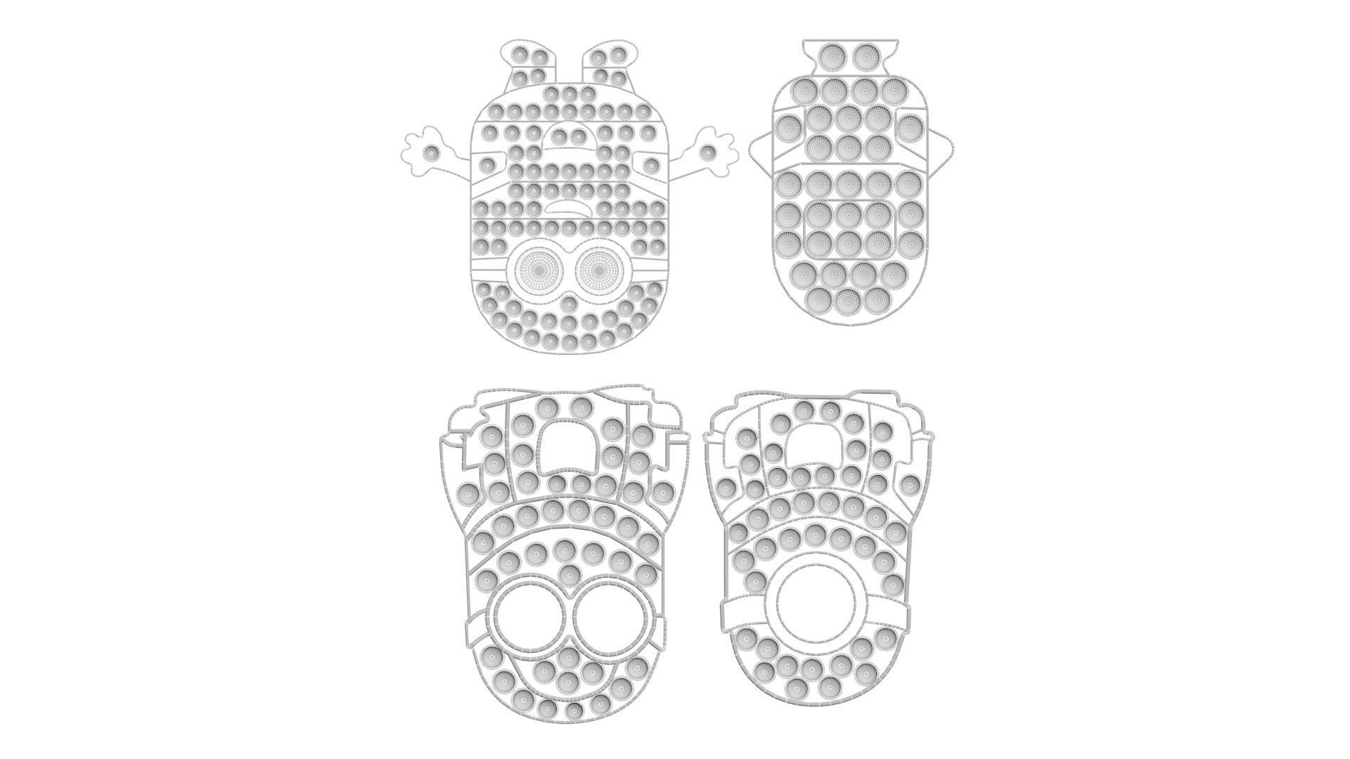 Minion Pop It Fidget Toys Set 3D model_18