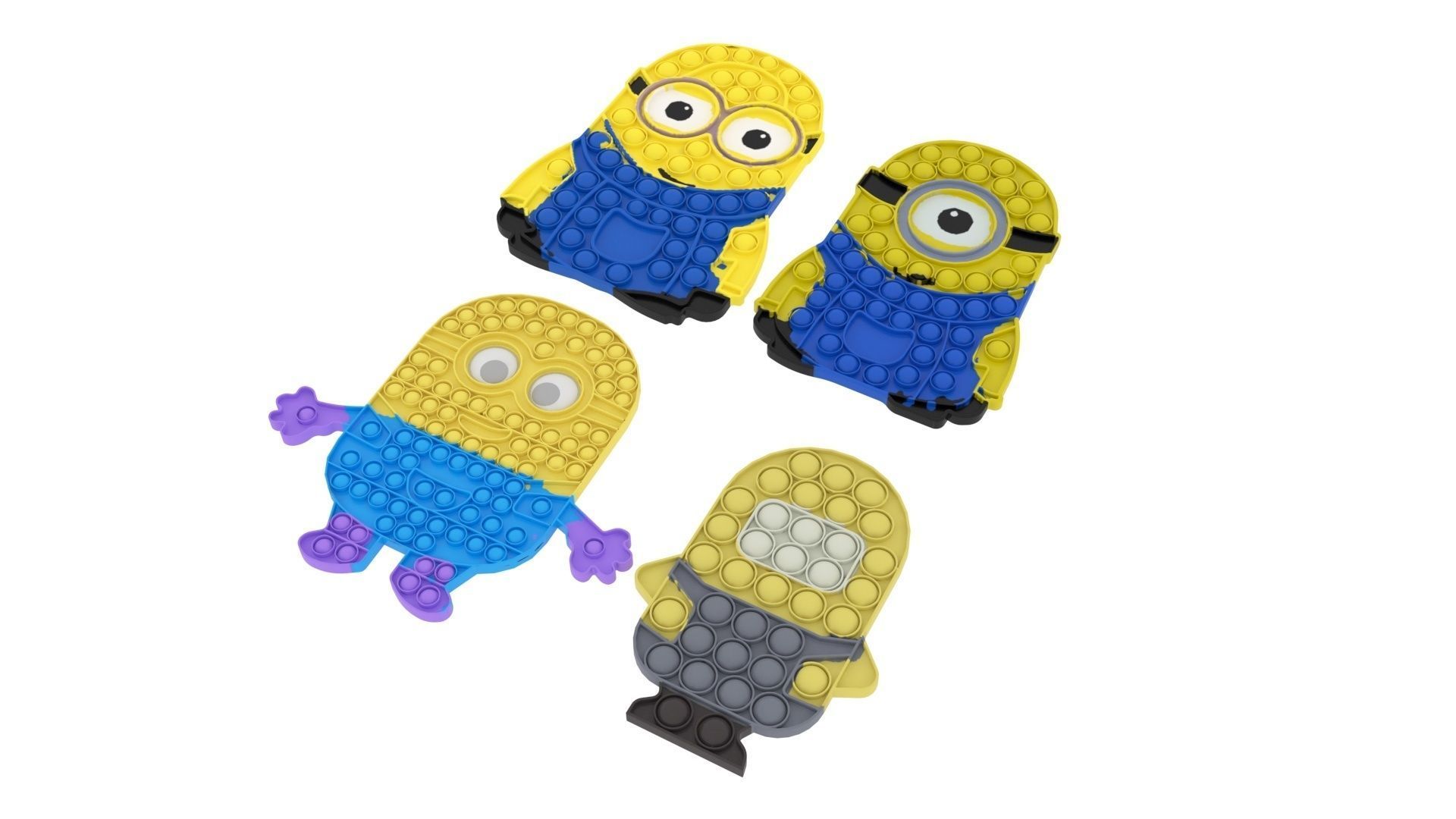 Minion Pop It Fidget Toys Set 3D model_3