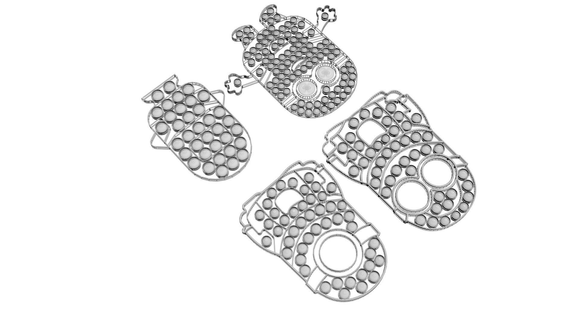 Minion Pop It Fidget Toys Set 3D model_12