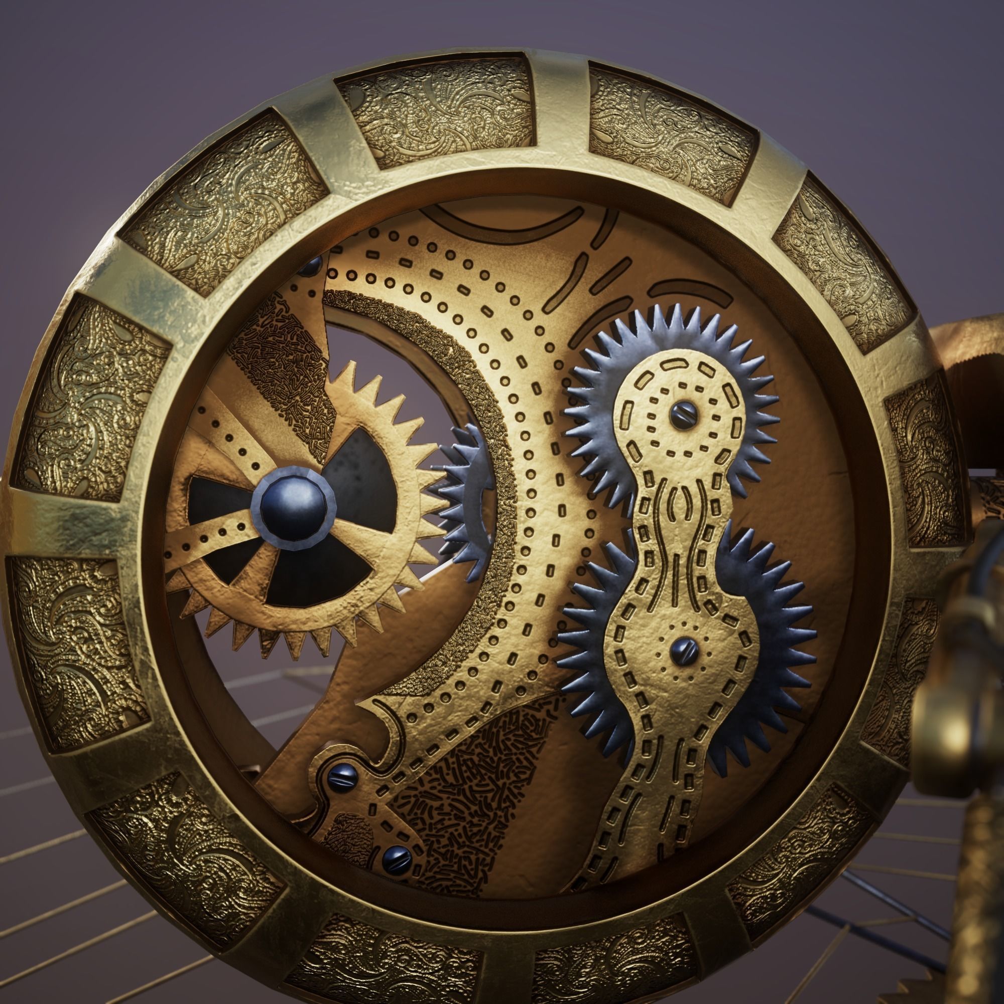 Clockpunk Steampunk spider PBR 4K Robot Animal 3D model_4