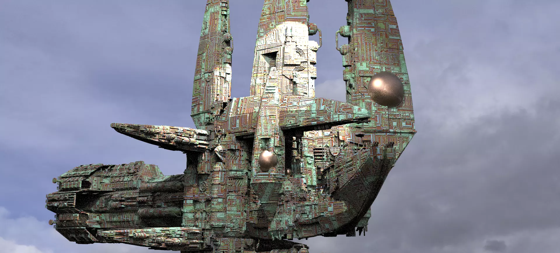 Wraith Alien Architecture Kit bash 1 3D model_0