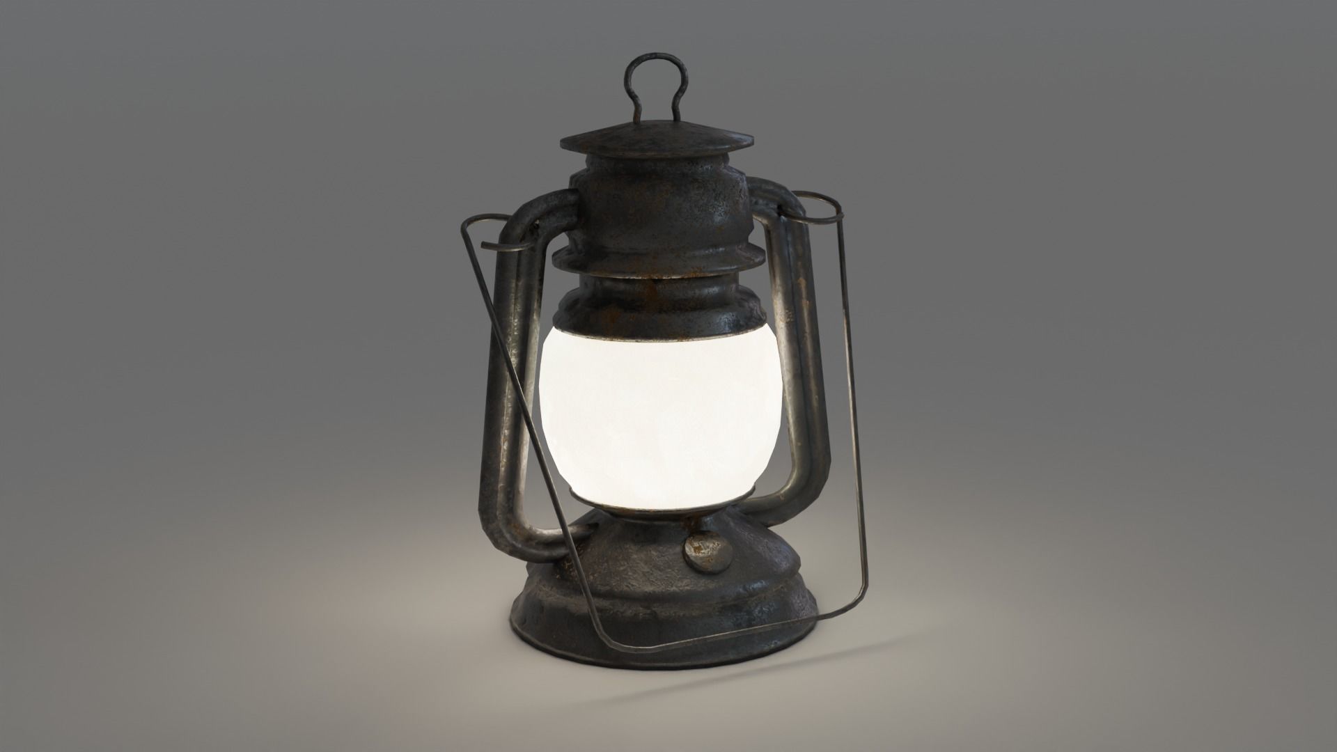 Old Lantern Low-poly 3D model_1