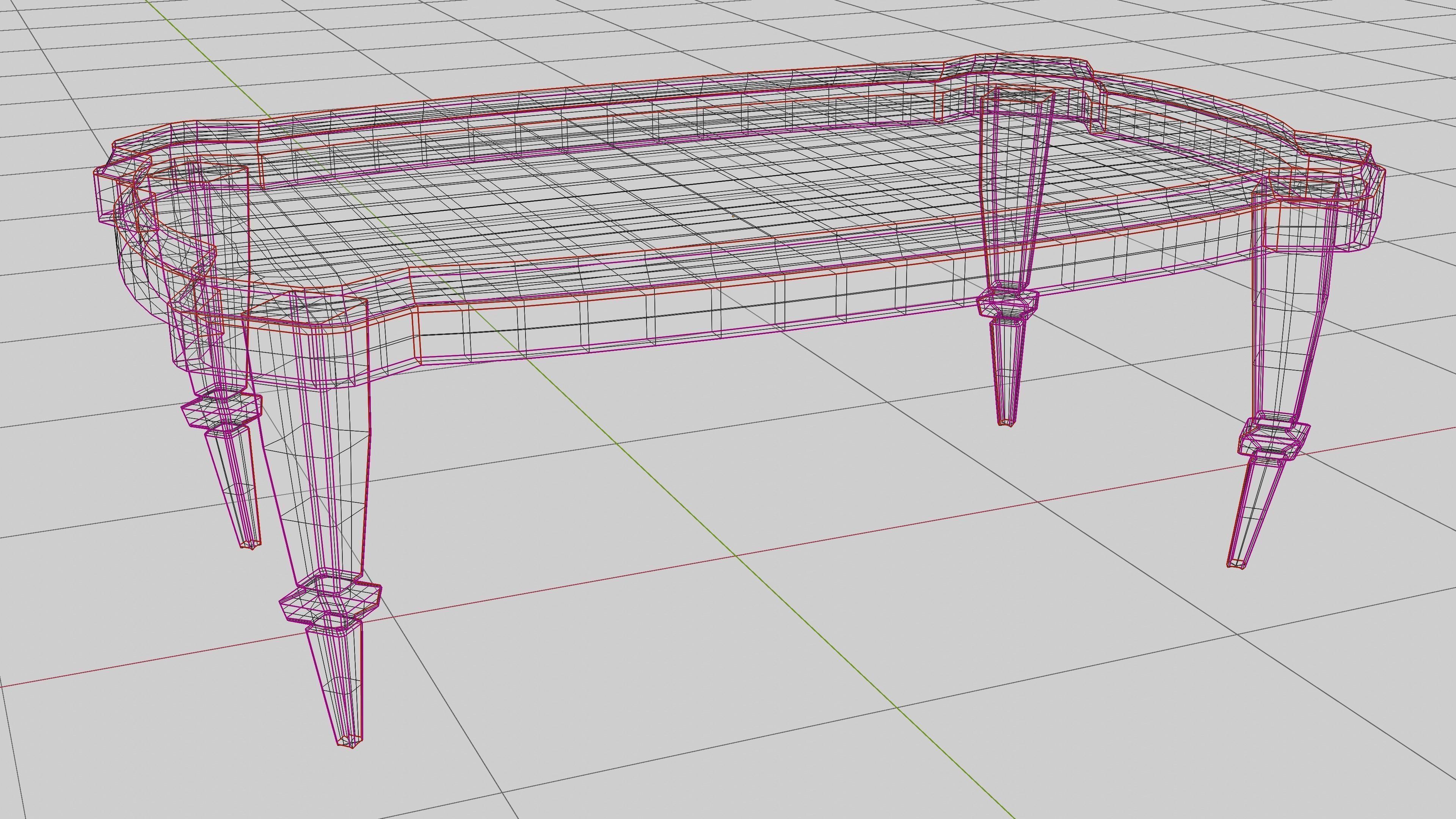 Antique Table Low-poly 3D model_7