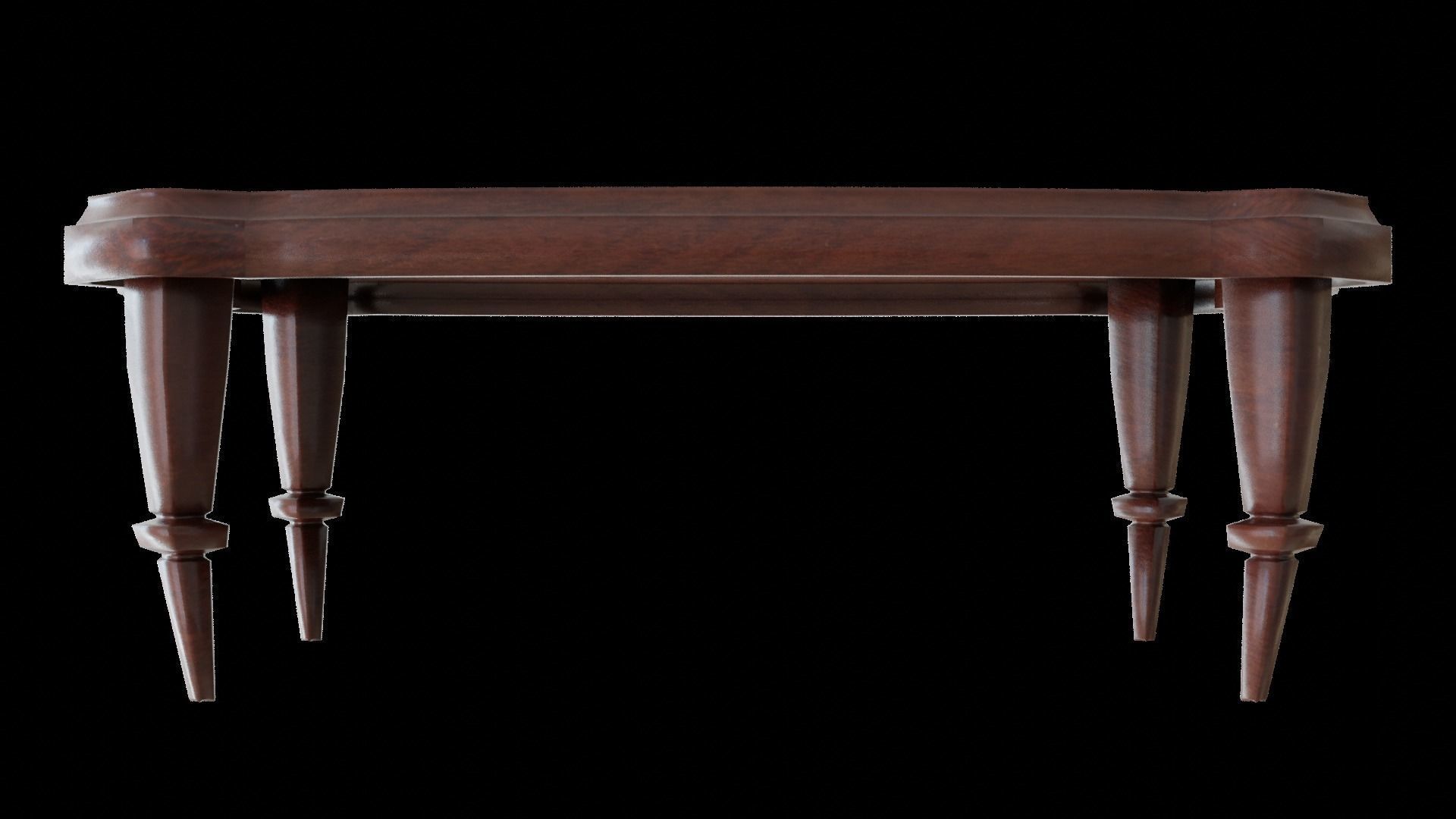 Antique Table Low-poly 3D model_3