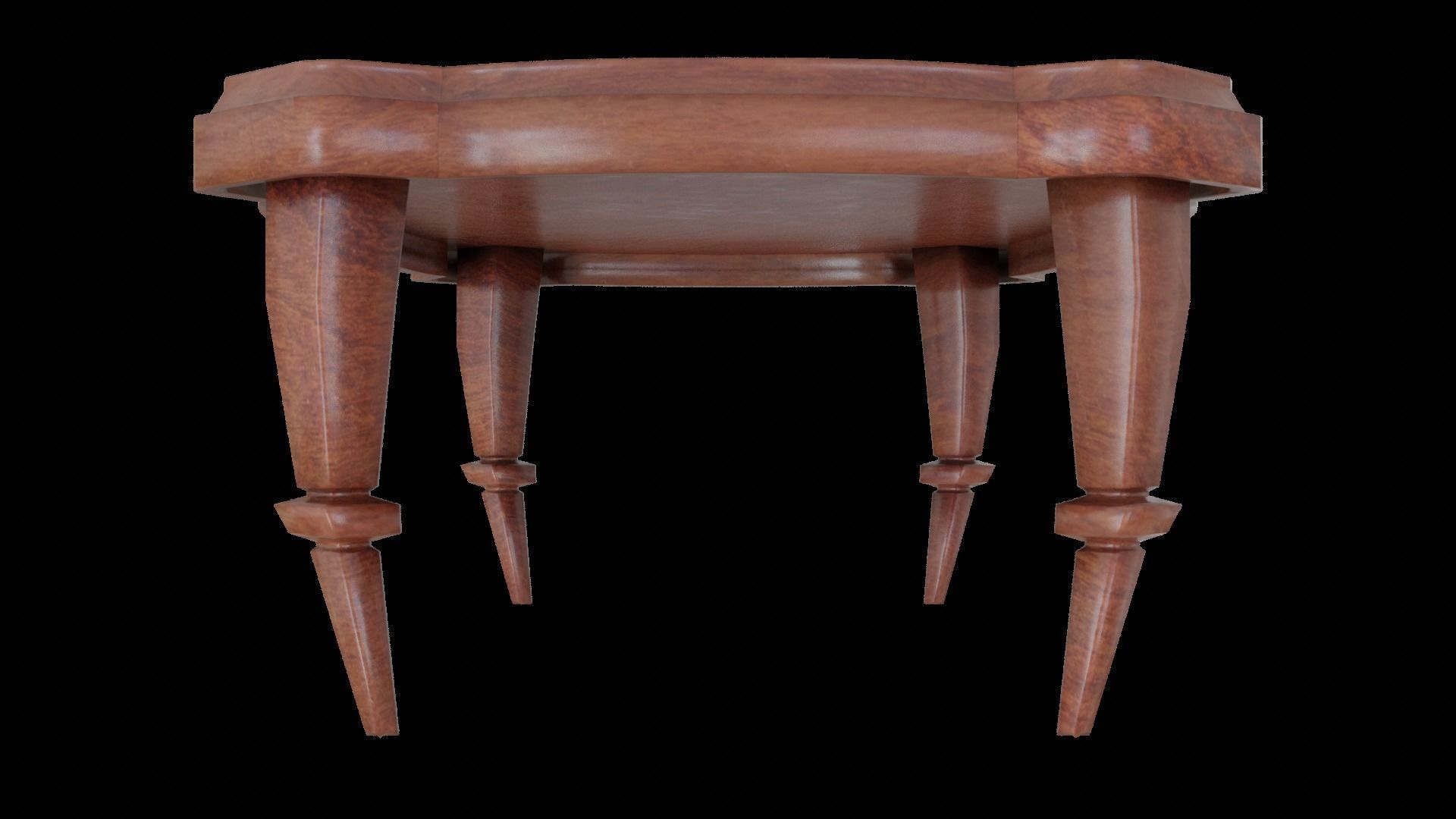 Antique Table Low-poly 3D model_4