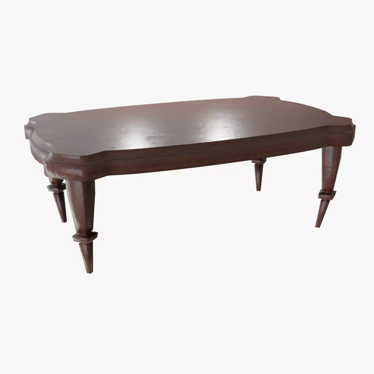 Antique Table Low-poly 3D model_0