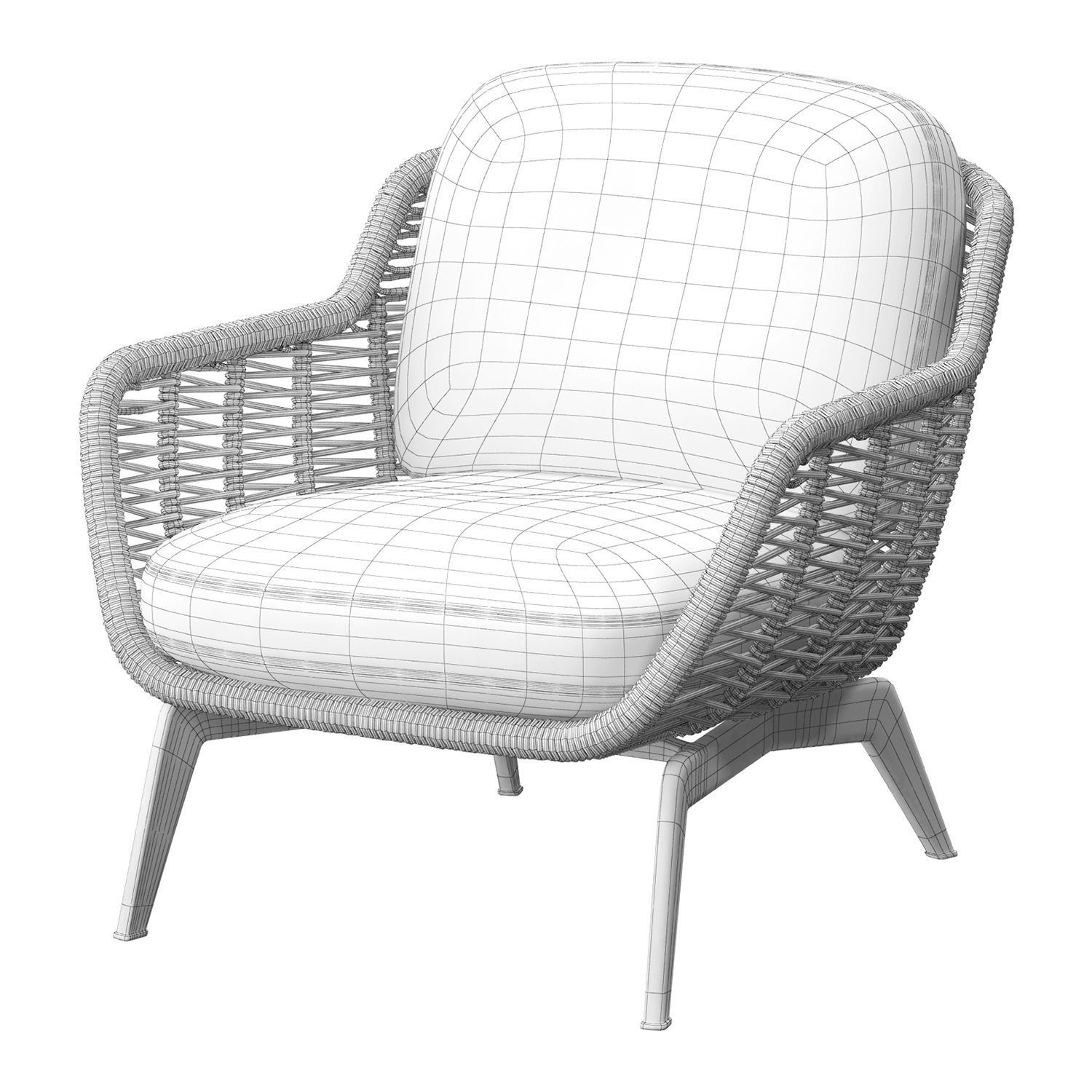 Belt Cord Outdoor armchair 3D model CGTrader