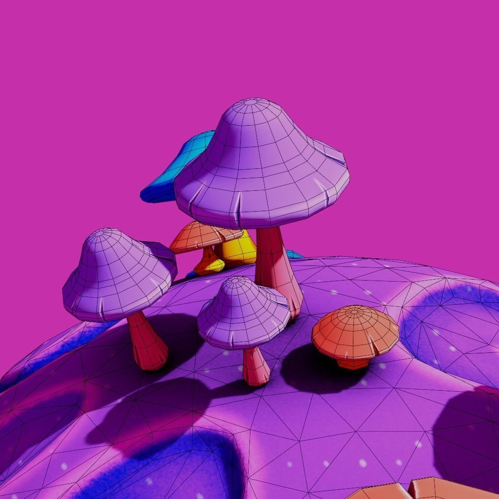 stylized earth cartoon 3d model Low-poly 3D model_30