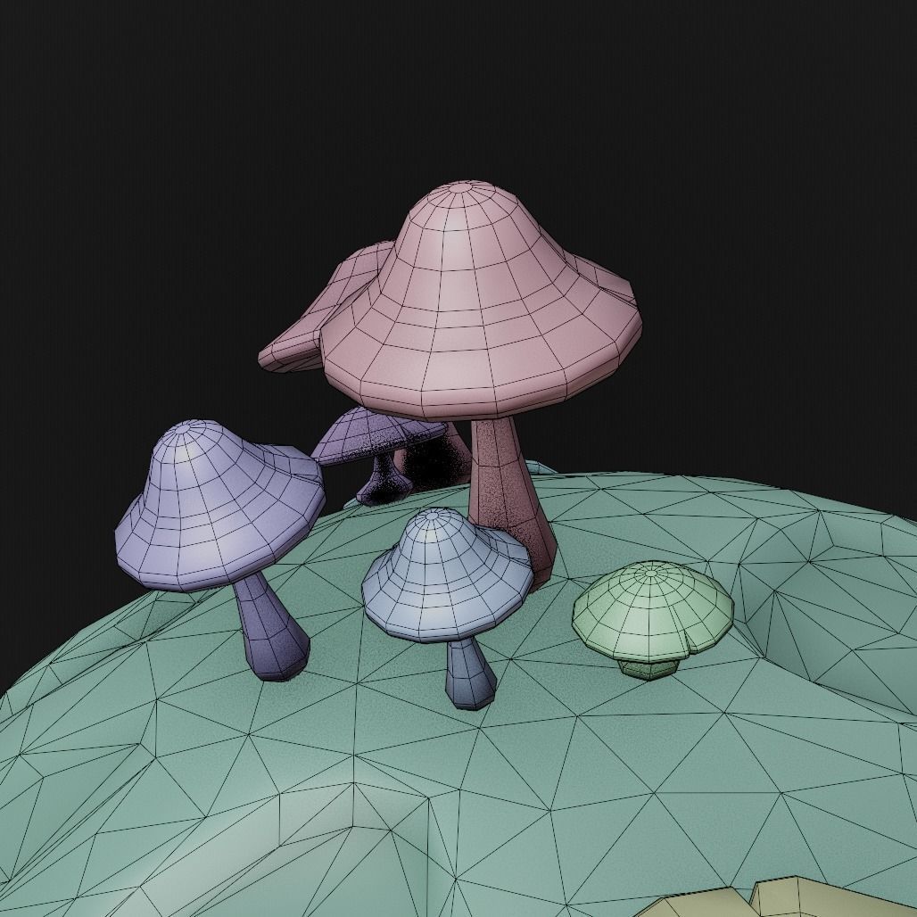 stylized earth cartoon 3d model Low-poly 3D model_37