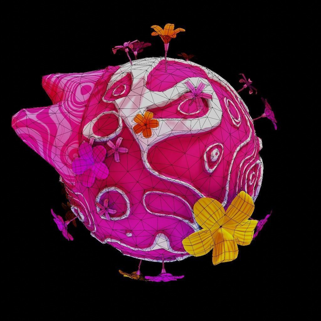 stylized earth cartoon 3d model Low-poly 3D model_47