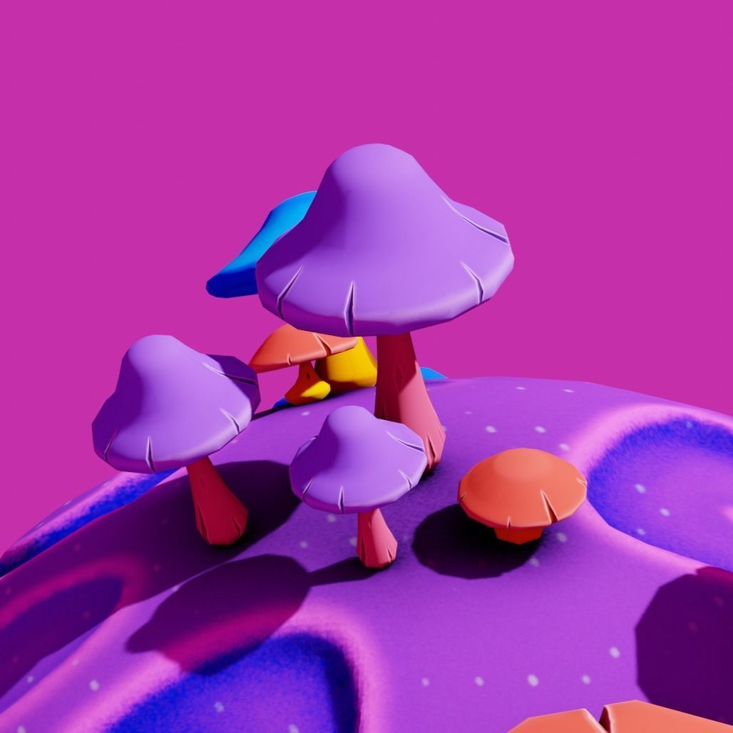 stylized earth cartoon 3d model Low-poly 3D model_23