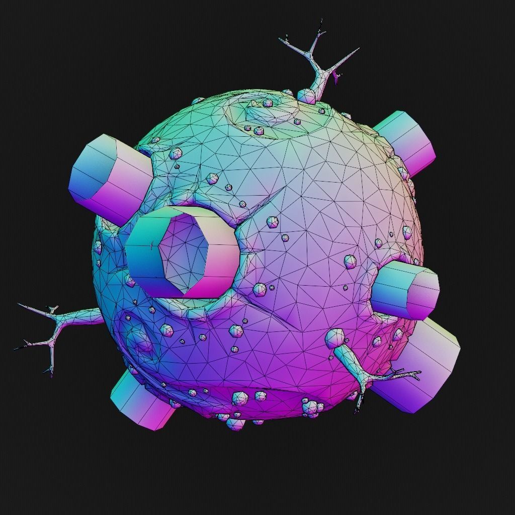 stylized earth cartoon 3d model Low-poly 3D model_39