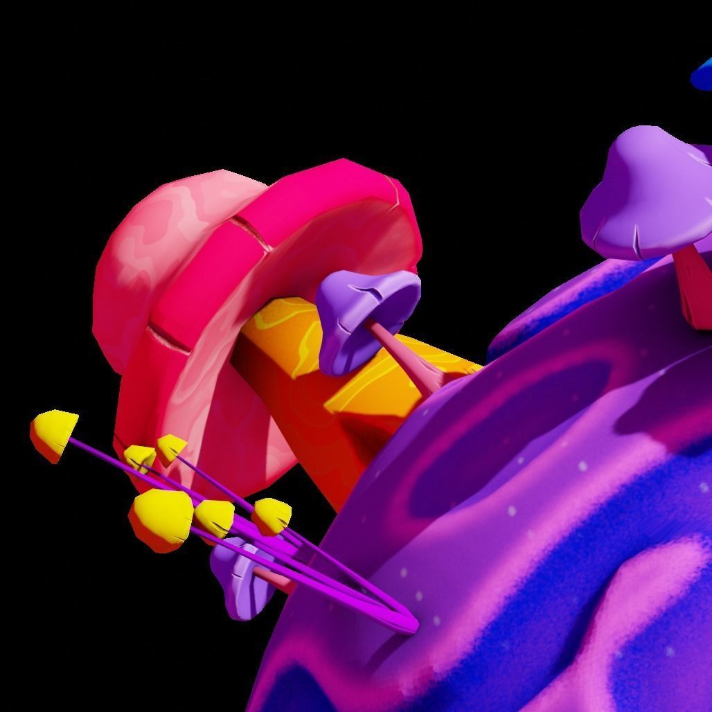 stylized earth cartoon 3d model Low-poly 3D model_17