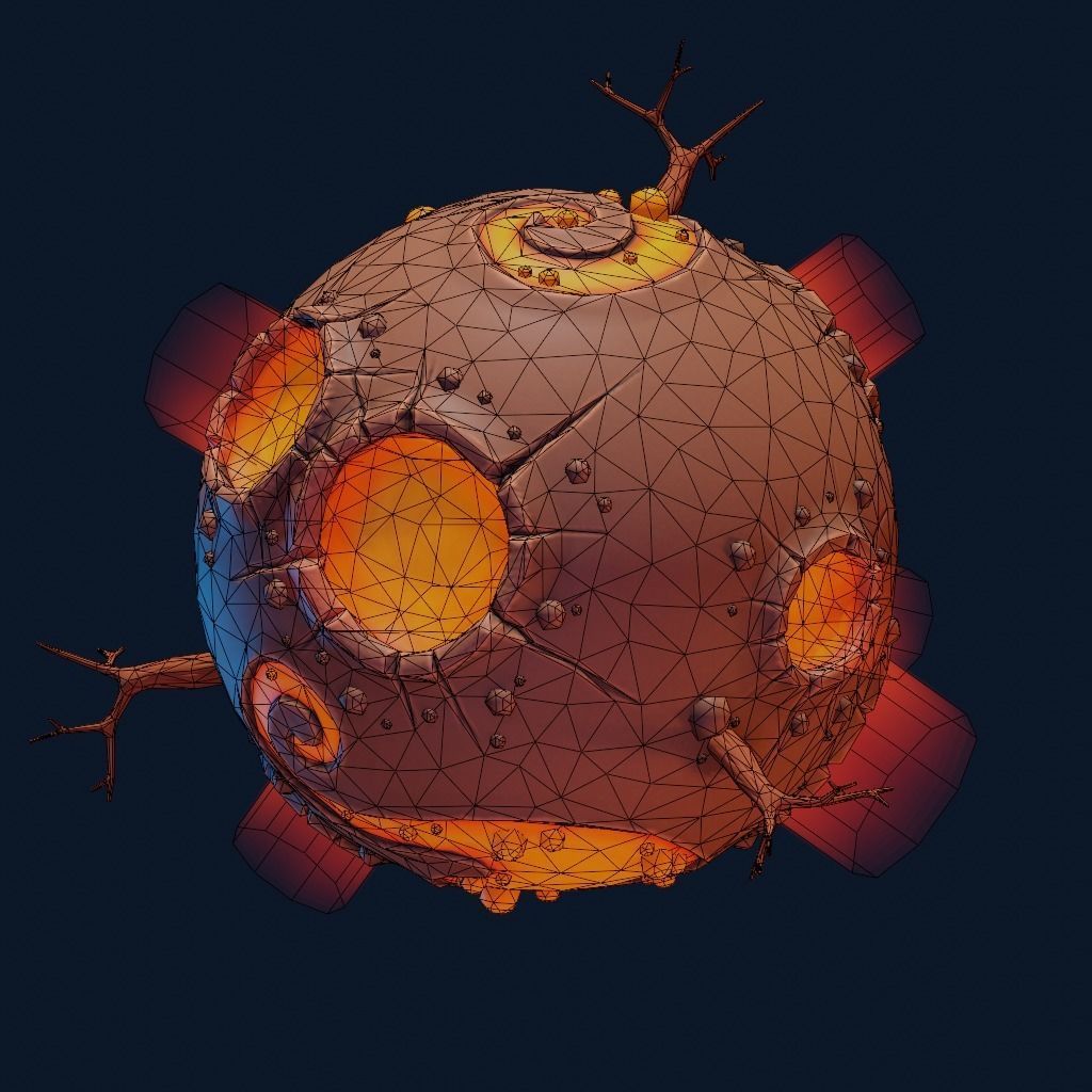 stylized earth cartoon 3d model Low-poly 3D model_27