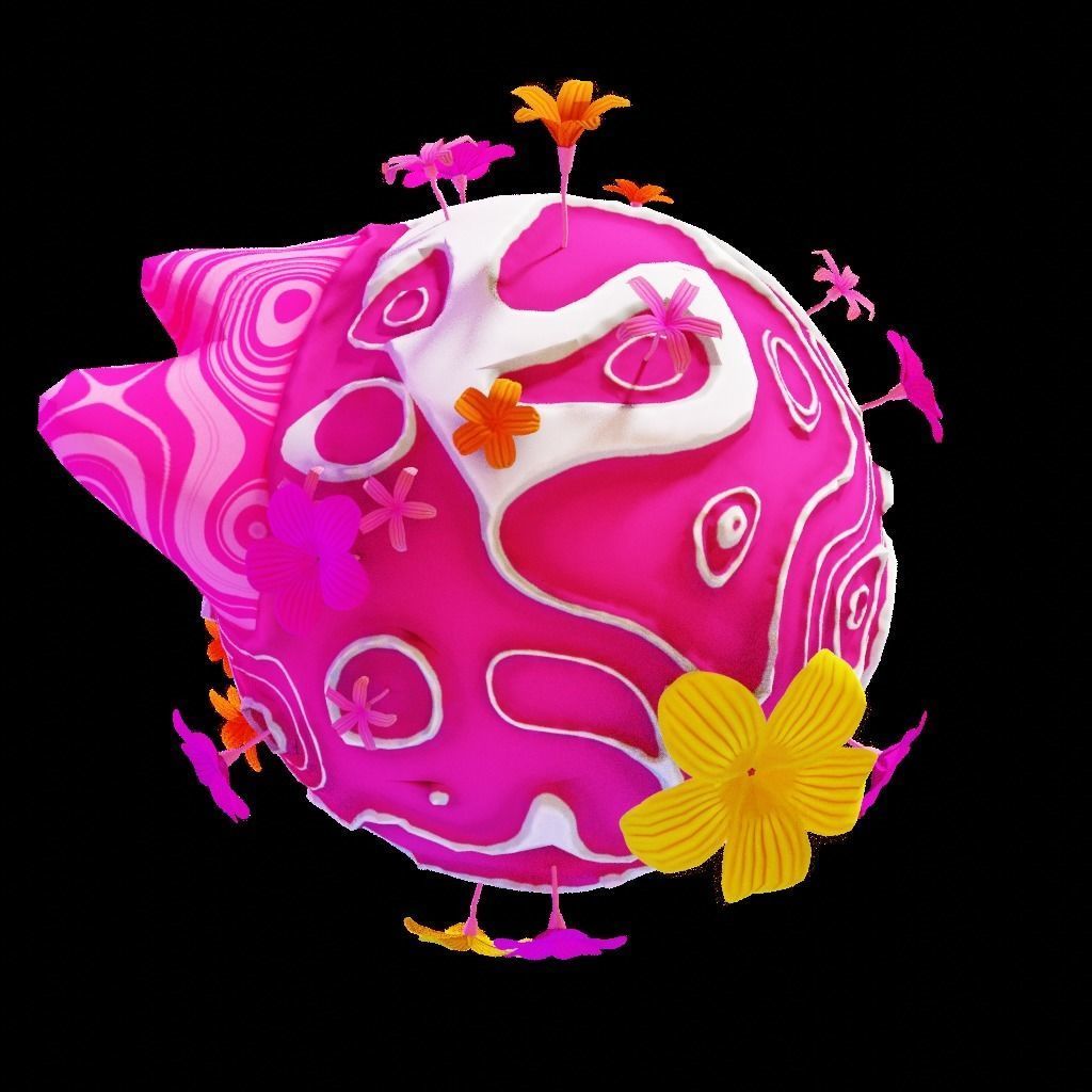 stylized earth cartoon 3d model Low-poly 3D model_15