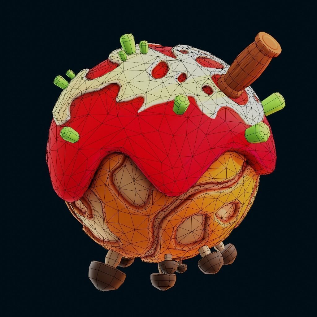 stylized earth cartoon 3d model Low-poly 3D model_35