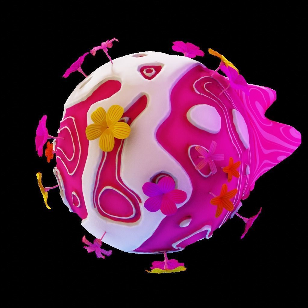 stylized earth cartoon 3d model Low-poly 3D model_19