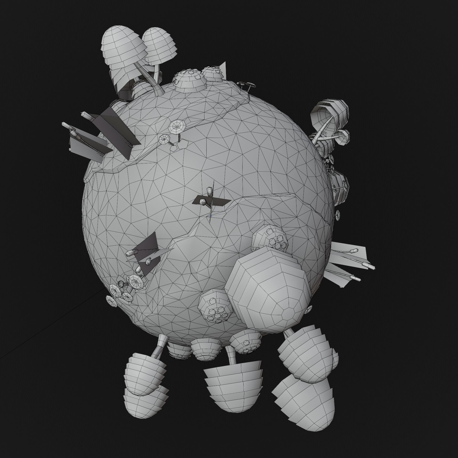 stylized earth cartoon 3d model Low-poly 3D model_41