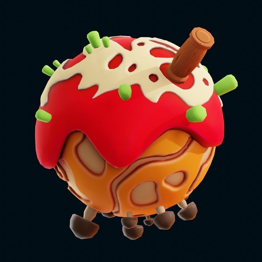 stylized earth cartoon 3d model Low-poly 3D model_12