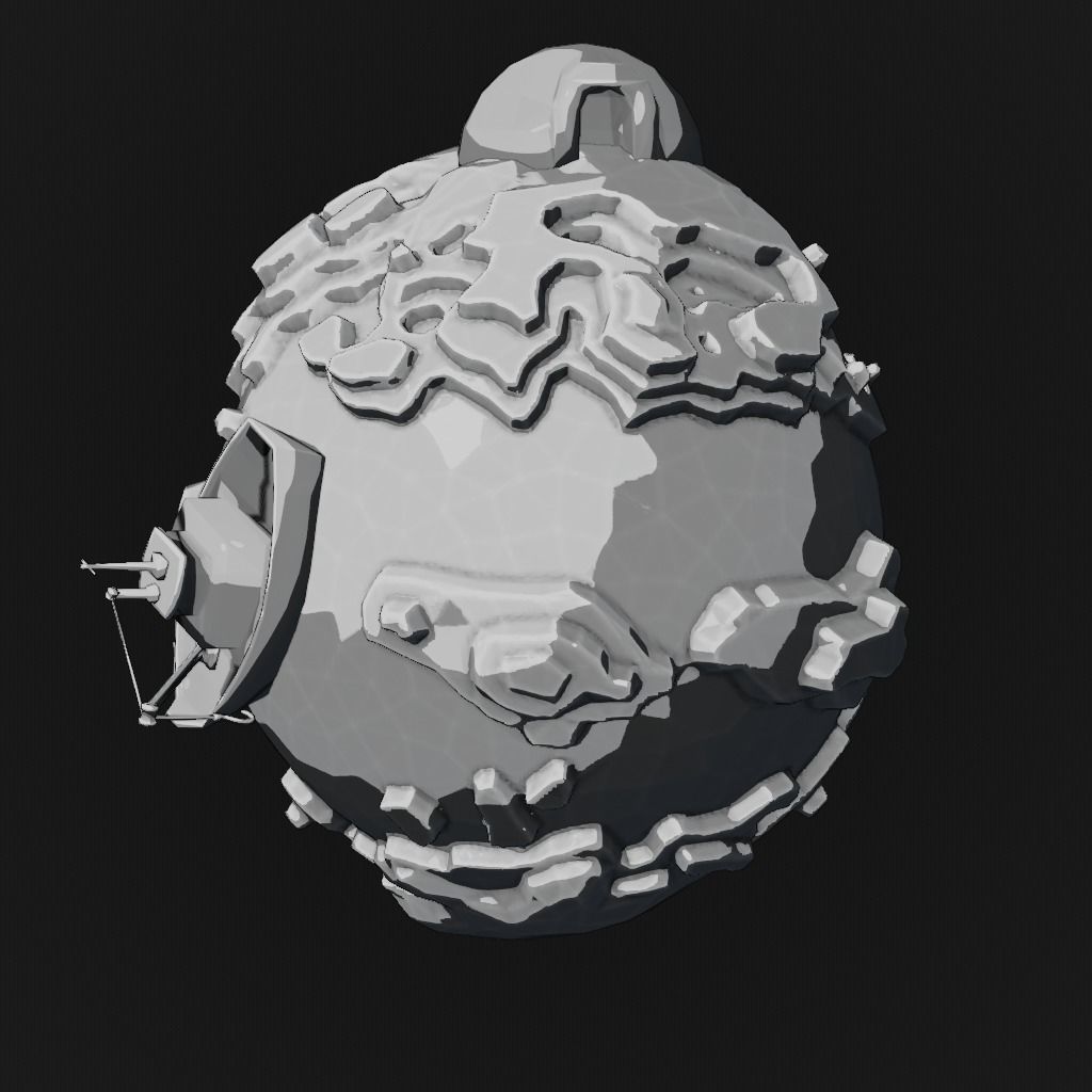 stylized earth cartoon 3d model Low-poly 3D model_33