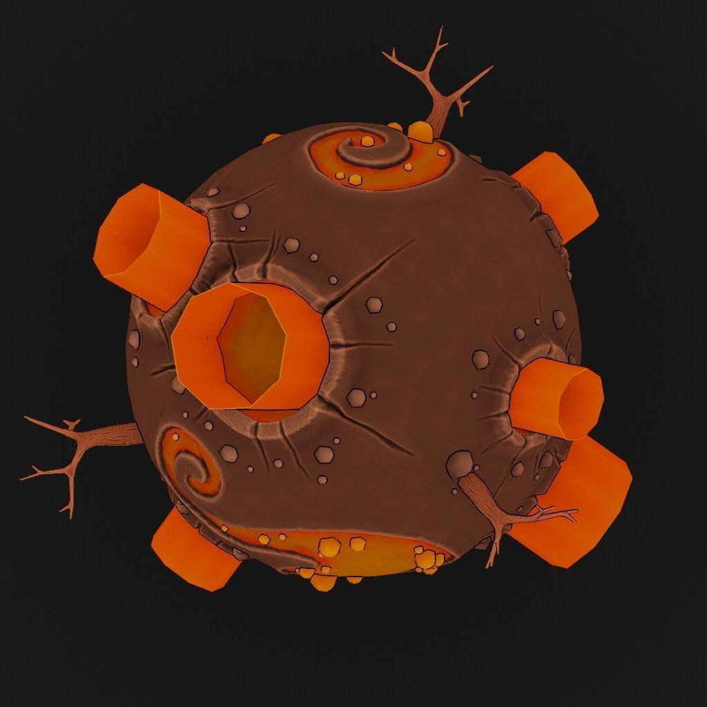 stylized earth cartoon 3d model Low-poly 3D model_44