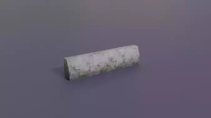 Damaged Concrete Curbs - PBR Textured Low-Poly 3D Asset Low-poly 3D model