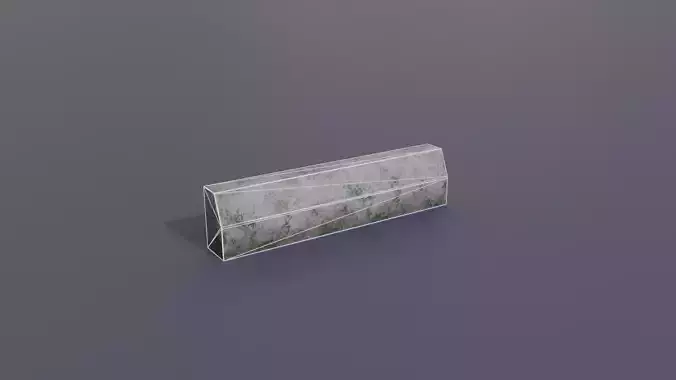 Damaged Concrete Curbs - PBR Textured Low-Poly 3D Asset Low-poly 3D model 7